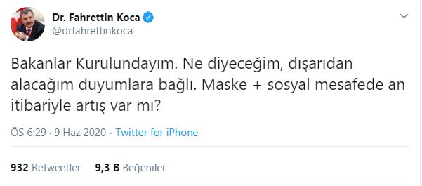 KABİNE TOPLANTISINDAKİ BAKAN KOCA: NE DİYECEĞİM DIŞARIDAN ALACAĞIM DUYUMLARA BAĞLI