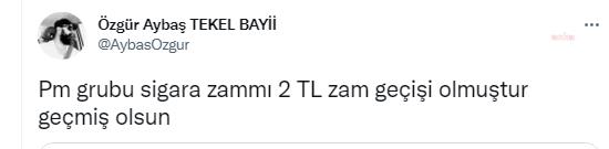 BİR SİGARA GRUBUNUN ÜRÜNLERİNE 2 LİRA ZAM GELDİ