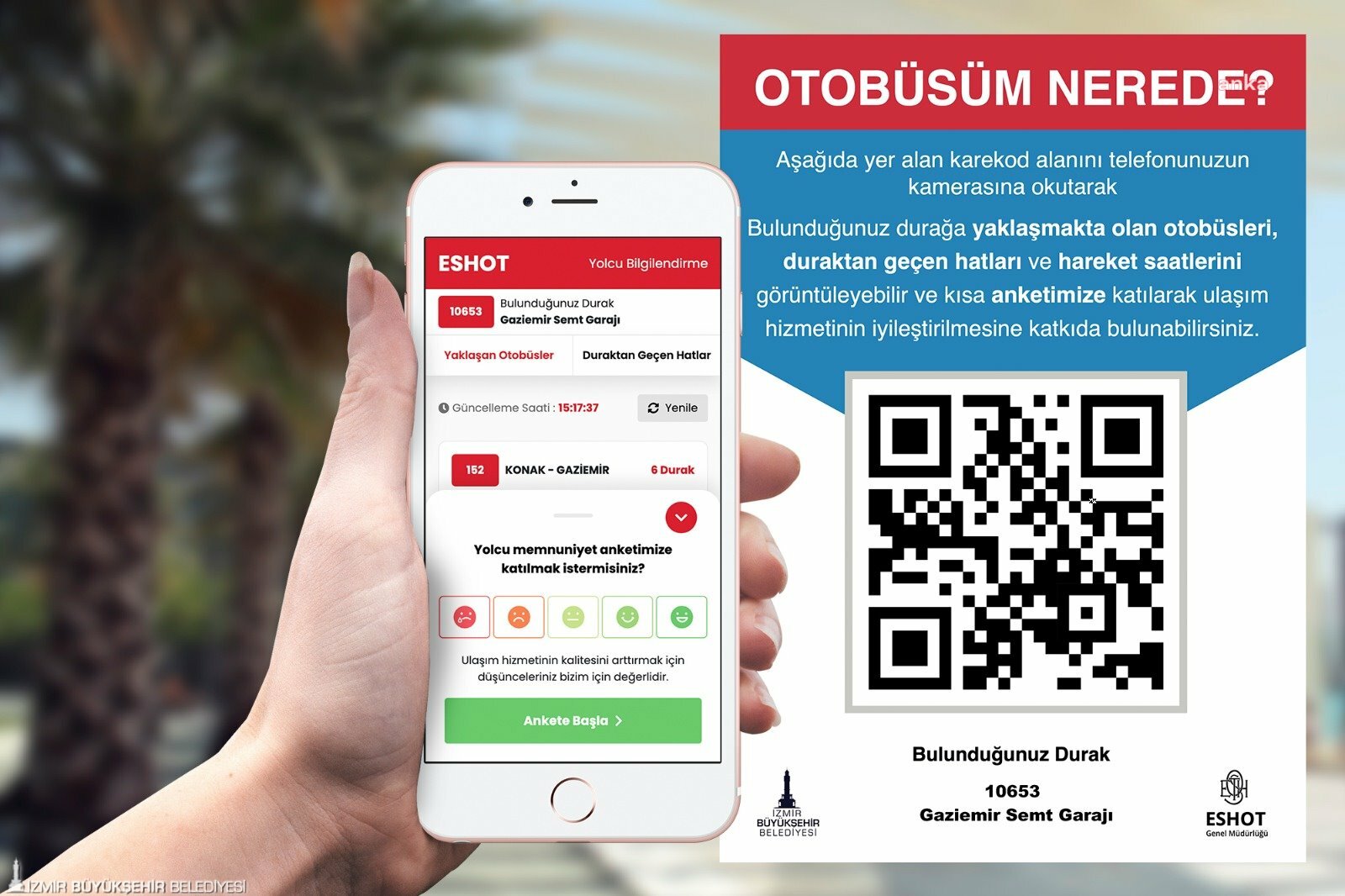 İZMİR'DE AKILLI DURAK UYGULAMASI