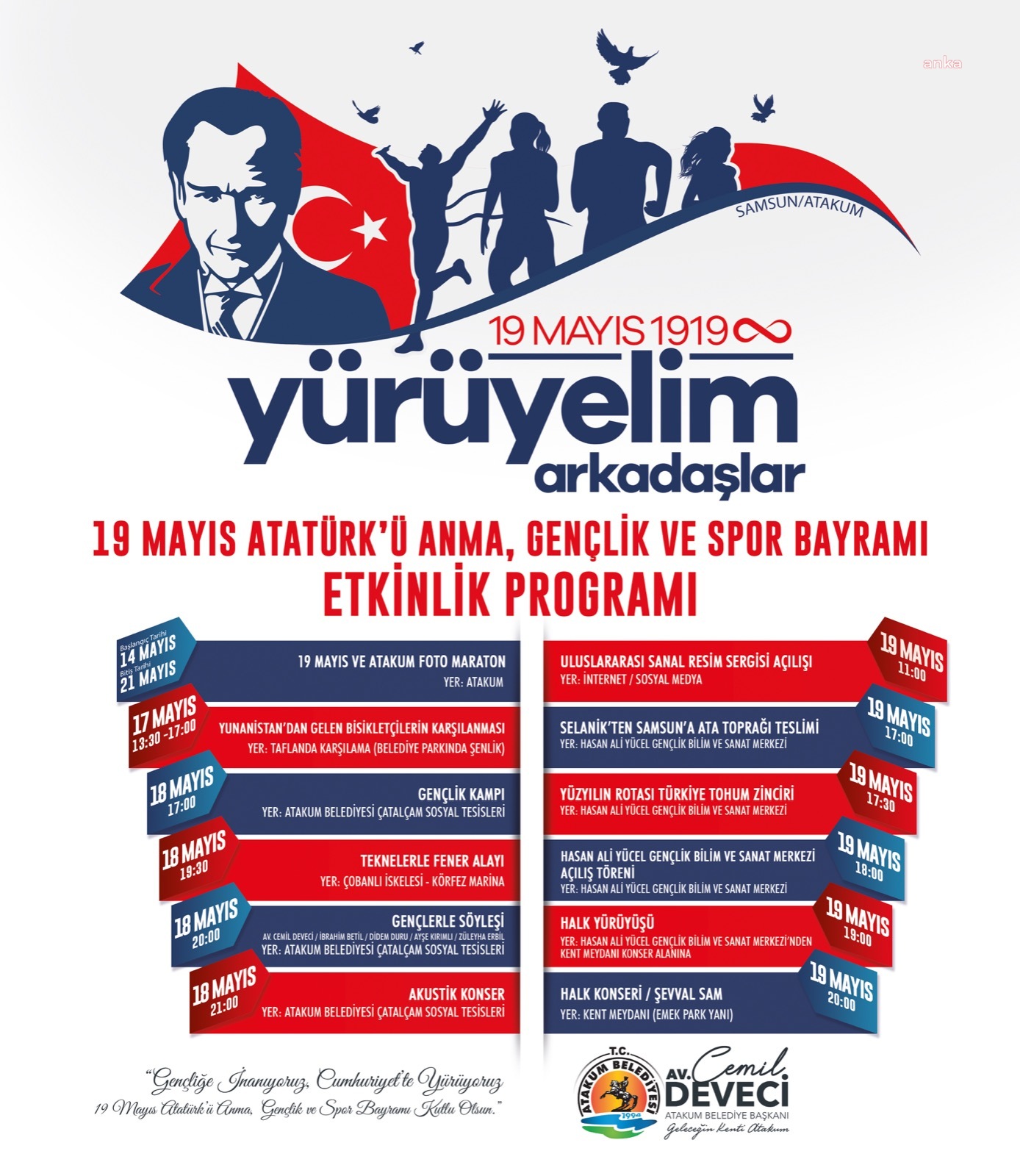 ATAKUM BELEDİYESİ’NDEN 19 MAYIS PROGRAMI