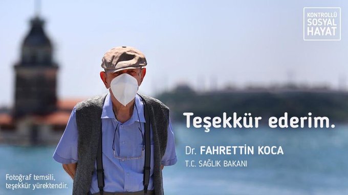 BAKAN KOCA 65 YAŞ VE ÜSTÜNE TEŞEKKÜR ETTİ
