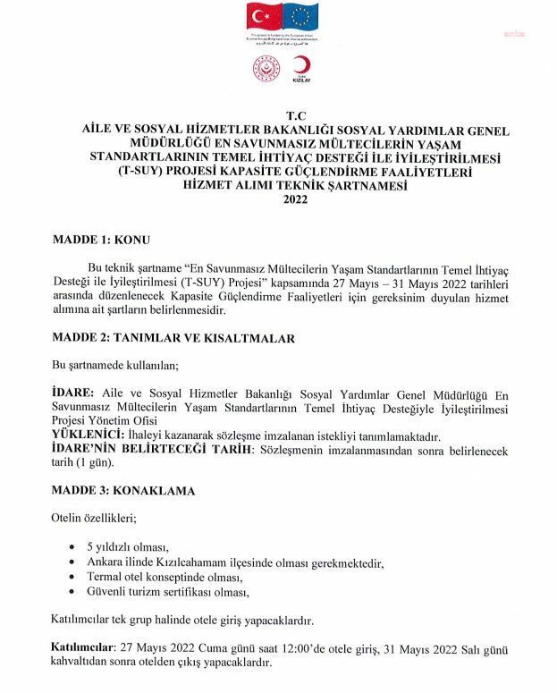 AİLE BAKANLIĞI'NDAN “EN SAVUNMASIZ MÜLTECİLER' İÇİN 5 YILDIZLI TERMAL OTELDE 1.5 MİLYON LİRALIK TOPLANTI