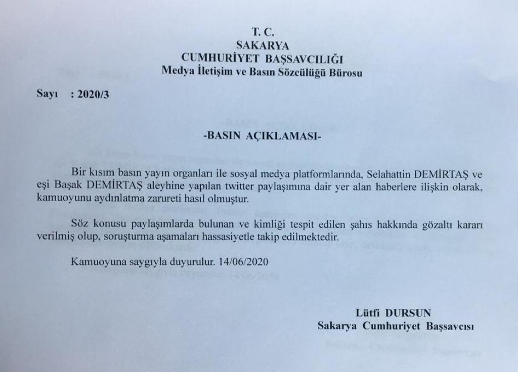 BAŞAK DEMİRTAŞ’A HAKARET EDEN TWİTTER KULLANICISINA GÖZALTI KARARI