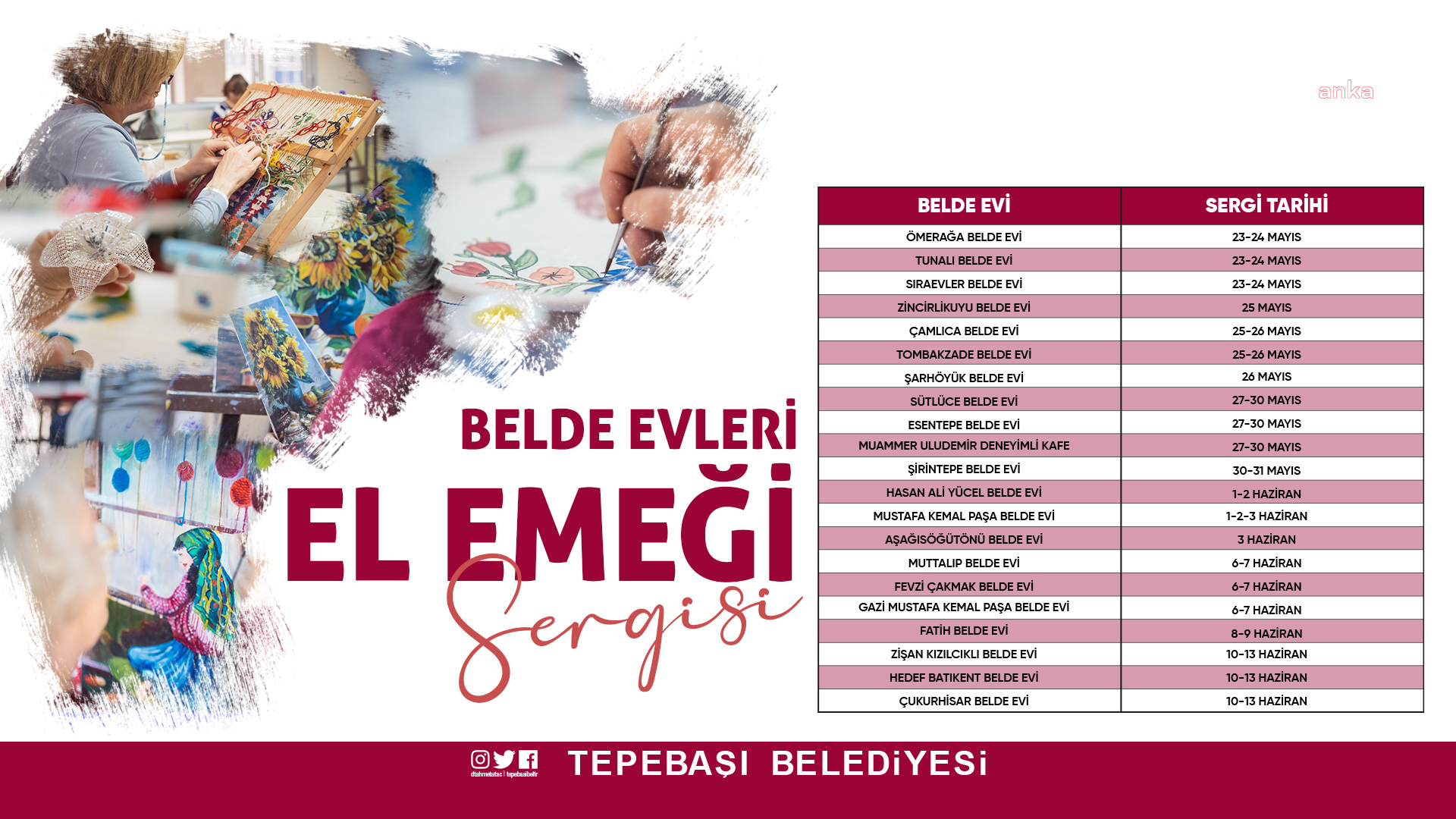 TEPEBAŞI BELDE EVLERİ’NDE EL EMEĞİ SERGİSİ