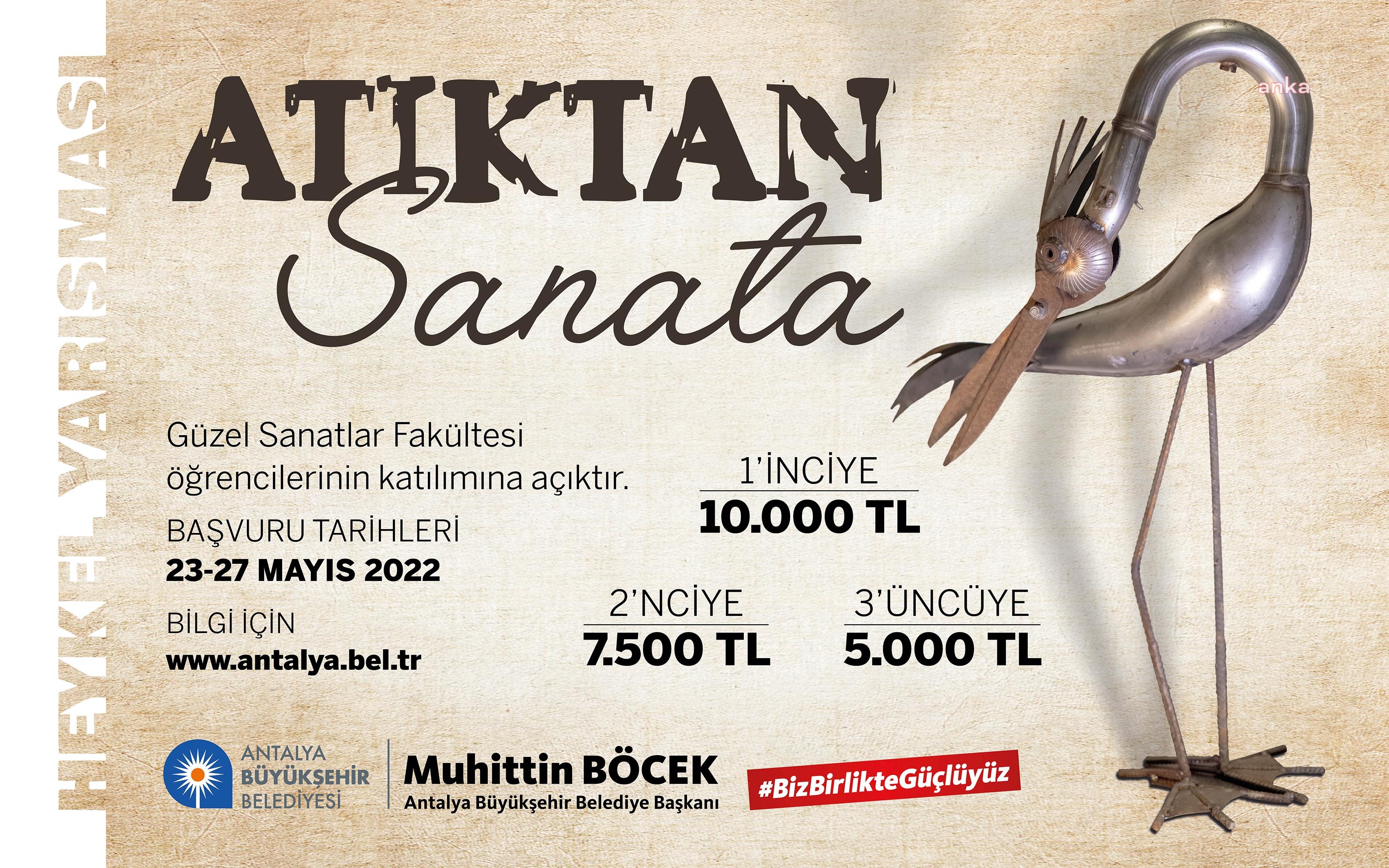 ANTALYA BÜYÜKŞEHİR’DEN HURDAYA ÇIKAN ATIK MALZEMELERİ SANATA DÖNÜŞECEK YARIŞMA