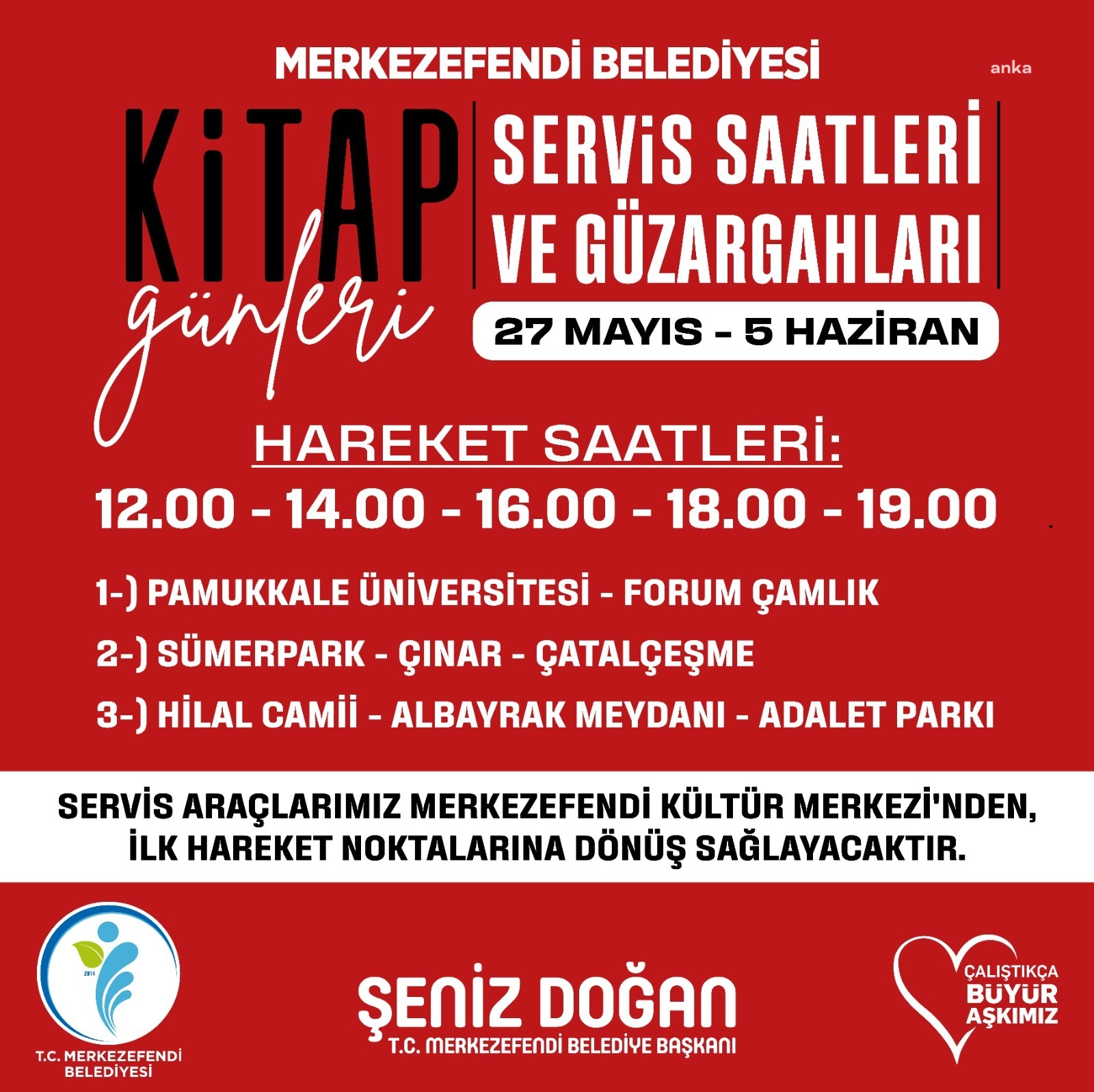 MERKEZEFENDİ BELEDİYESİ'NDEN KİTAP GÜNLERİ İÇİN ÖZEL SERVİS