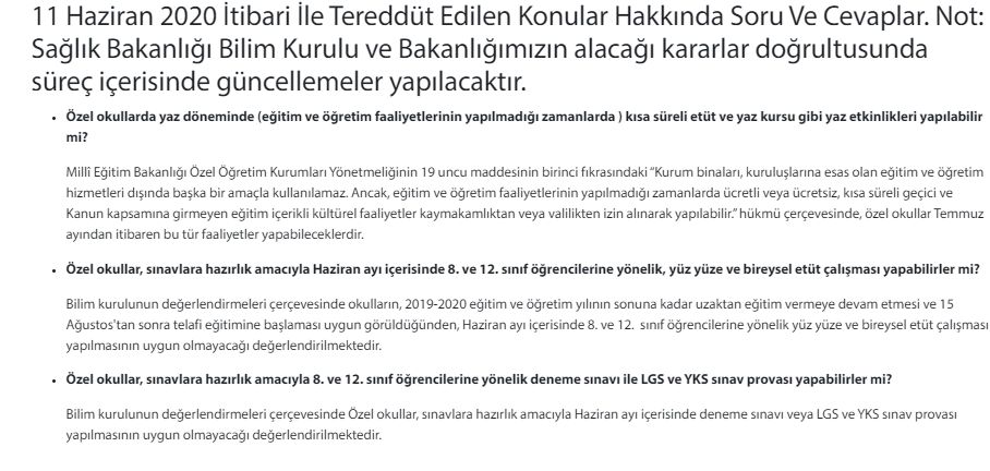 MEB: BİLİM KURULU HAZİRAN'DA DENEME SINAVINI UYGUN BULMADI