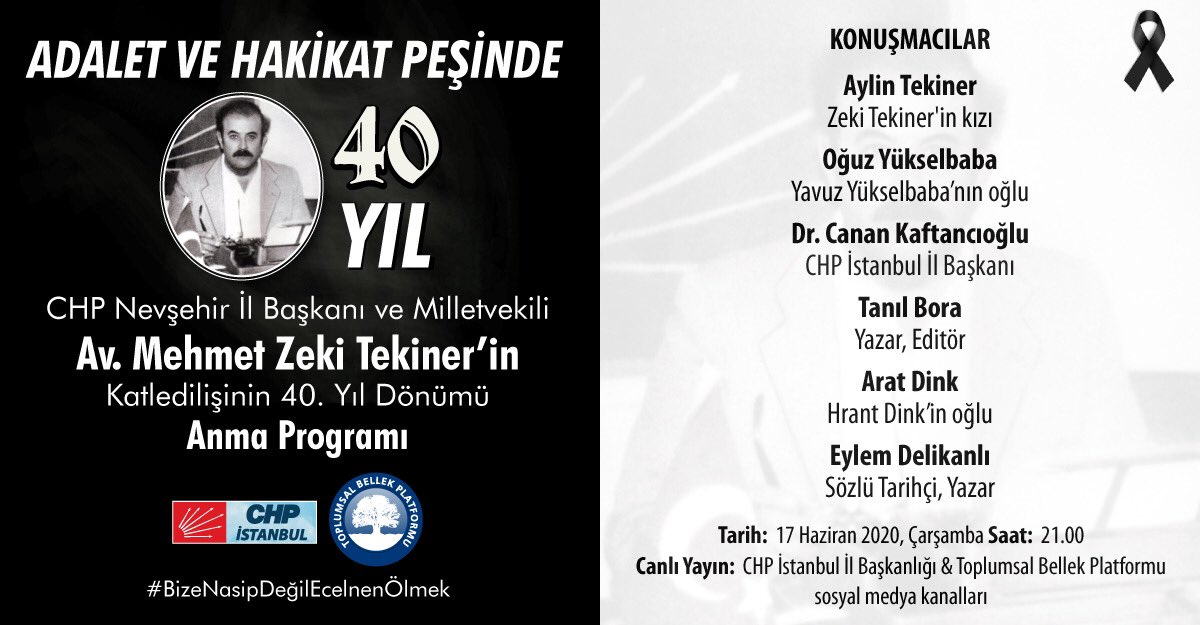 KATLEDİLİŞİNİN 40. YILINDA TEKİNER VE YÜKSELBABA ANILIYOR