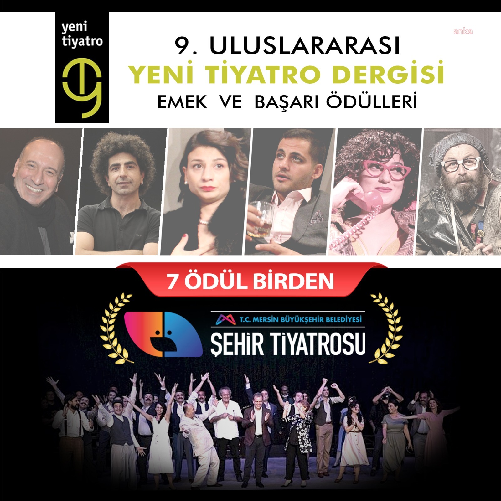 MERSİN BÜYÜKŞEHİR BELEDİYESİ ŞEHİR TİYATROSU’NA 7 ÖDÜL