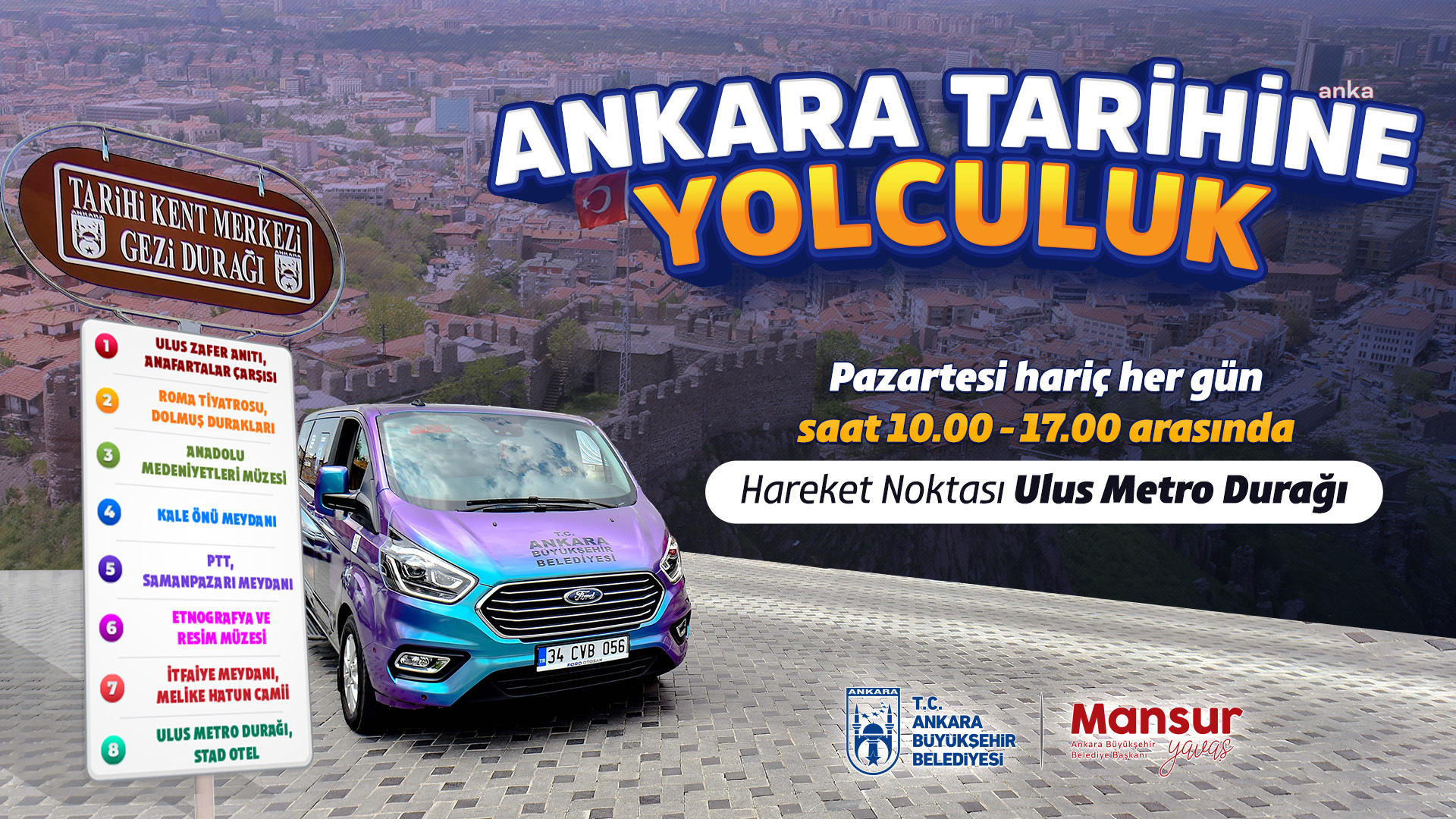 ANKARA KALESİ VE ULUS ÇEVRESİNDE HİBRİT ARAÇLARLA TURİSTİK RİNG HİZMETİ DEVAM EDİYOR