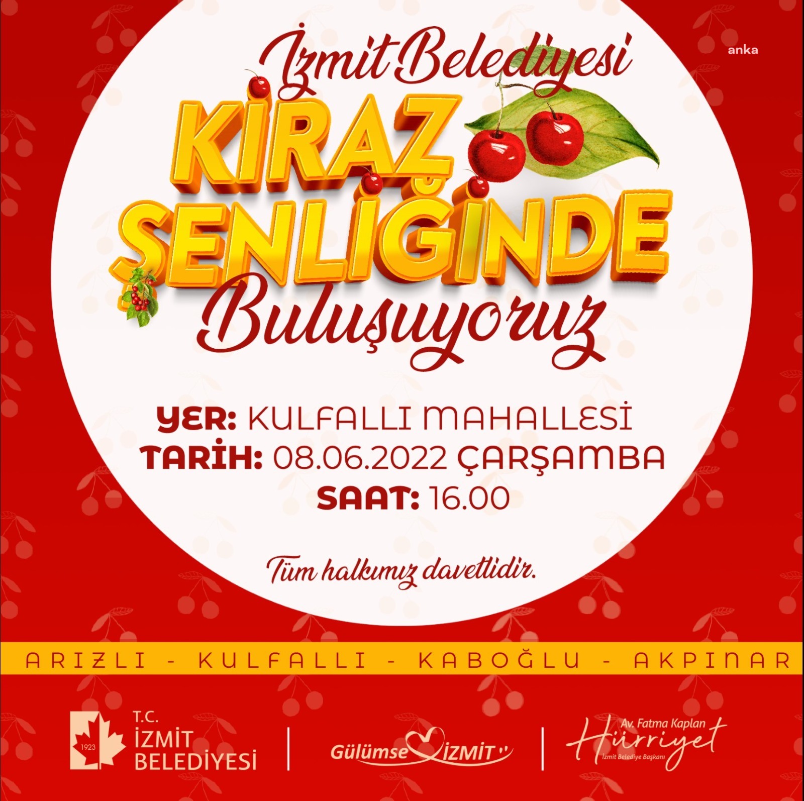 İZMİT BELEDİYESİ'NDEN KİRAZ ŞENLİĞİ