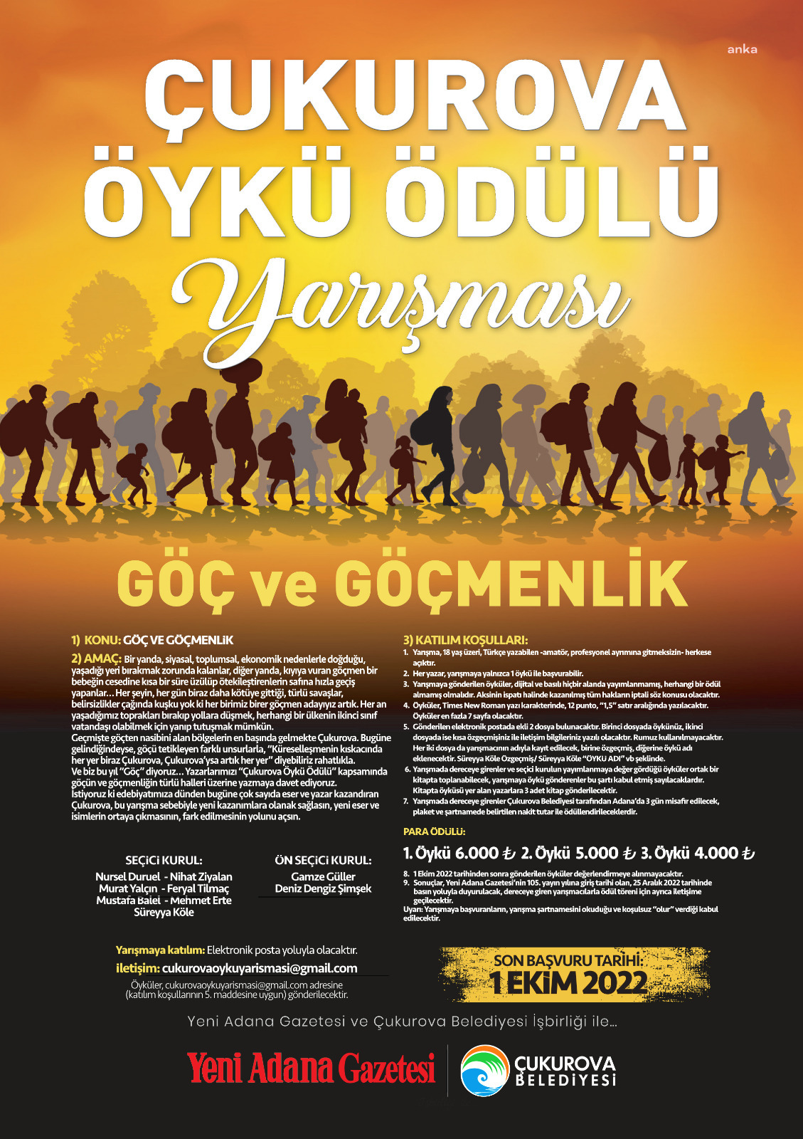 ÇUKUROVA'DA ÖYKÜLERLE “GÖÇ VE GÖÇMENLİK” ANLATILACAK