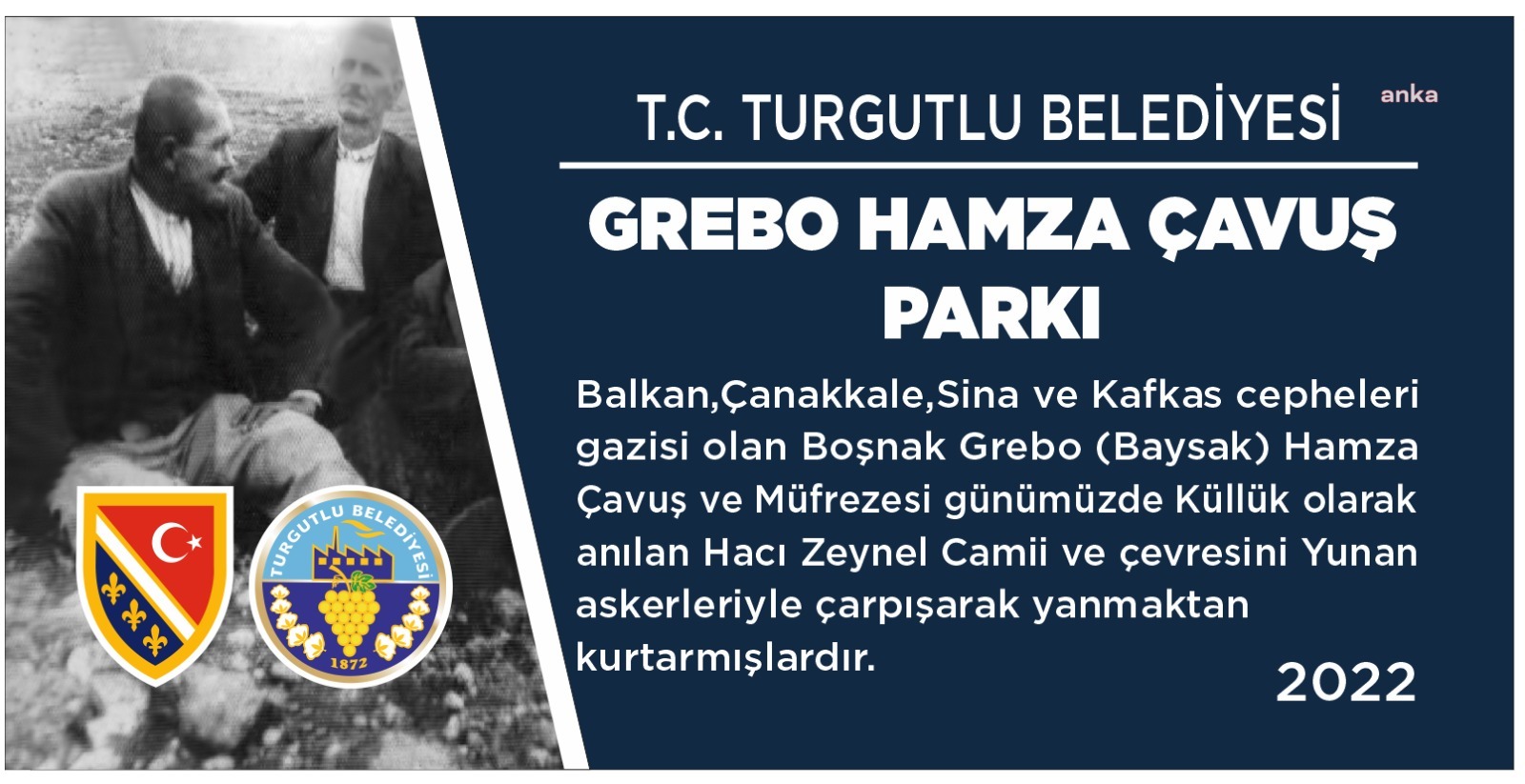 'GREBO HAMZA ÇAVUŞ PARKI' 9 HAZİRAN’DA TURGUTLU'DA AÇILIYOR