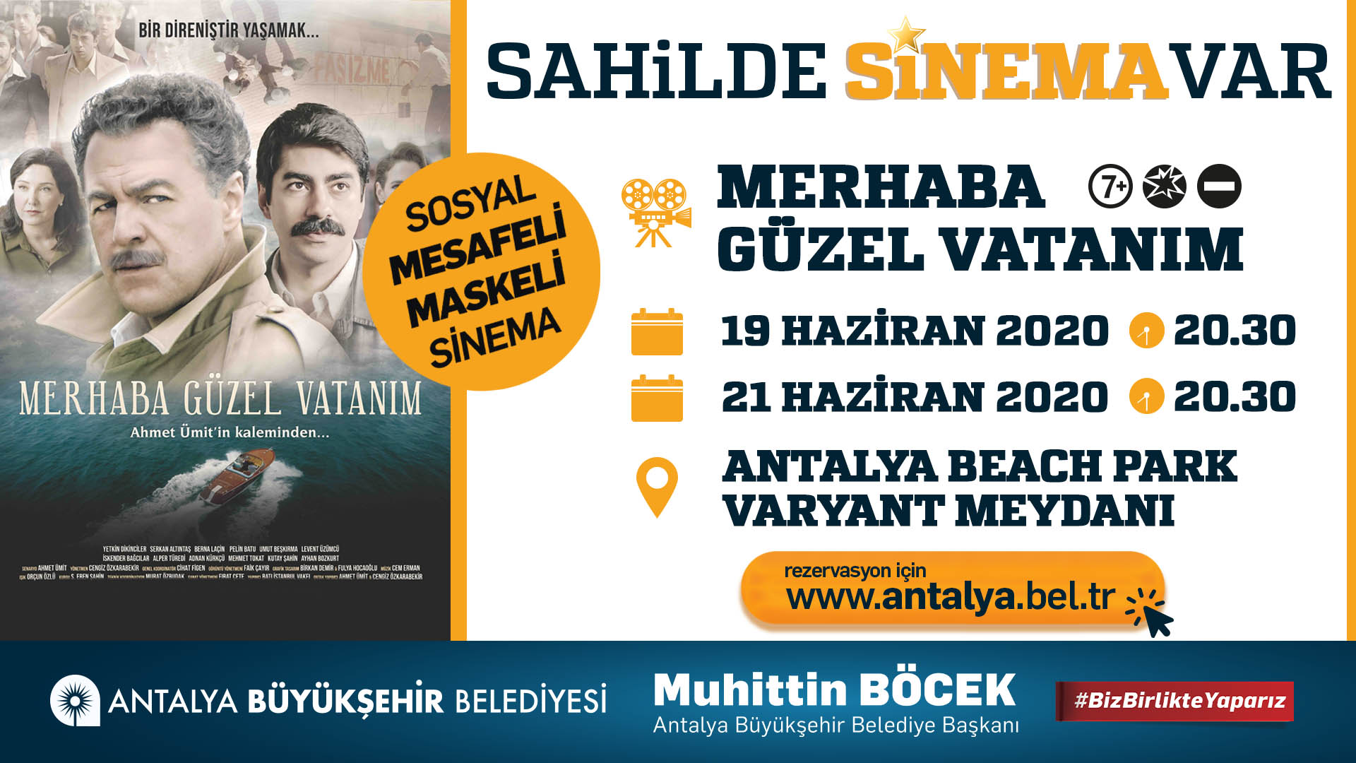 ANTALYA'DA SAHİLDE SİNEMA KEYFİ DEVAM EDİYOR
