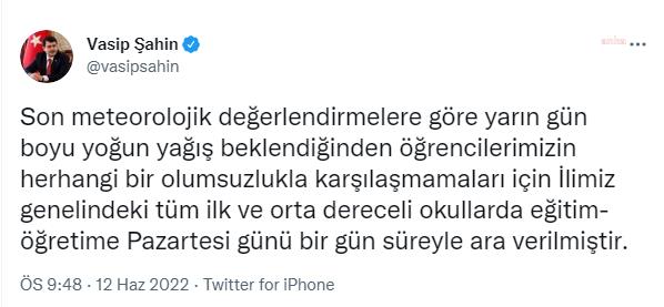 ANKARA'DAKİ İLK VE ORTA DERECELİ OKULLAR YARIN TATİL