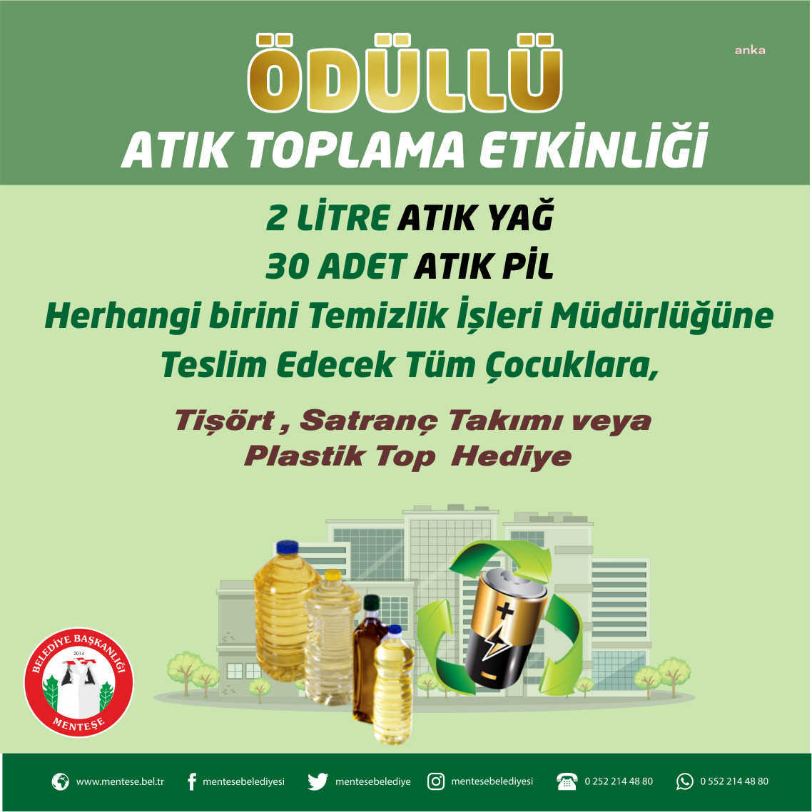MENTEŞE BELEDİYESİ’NDEN ATIK TOPLAMA ETKİNLİĞİ