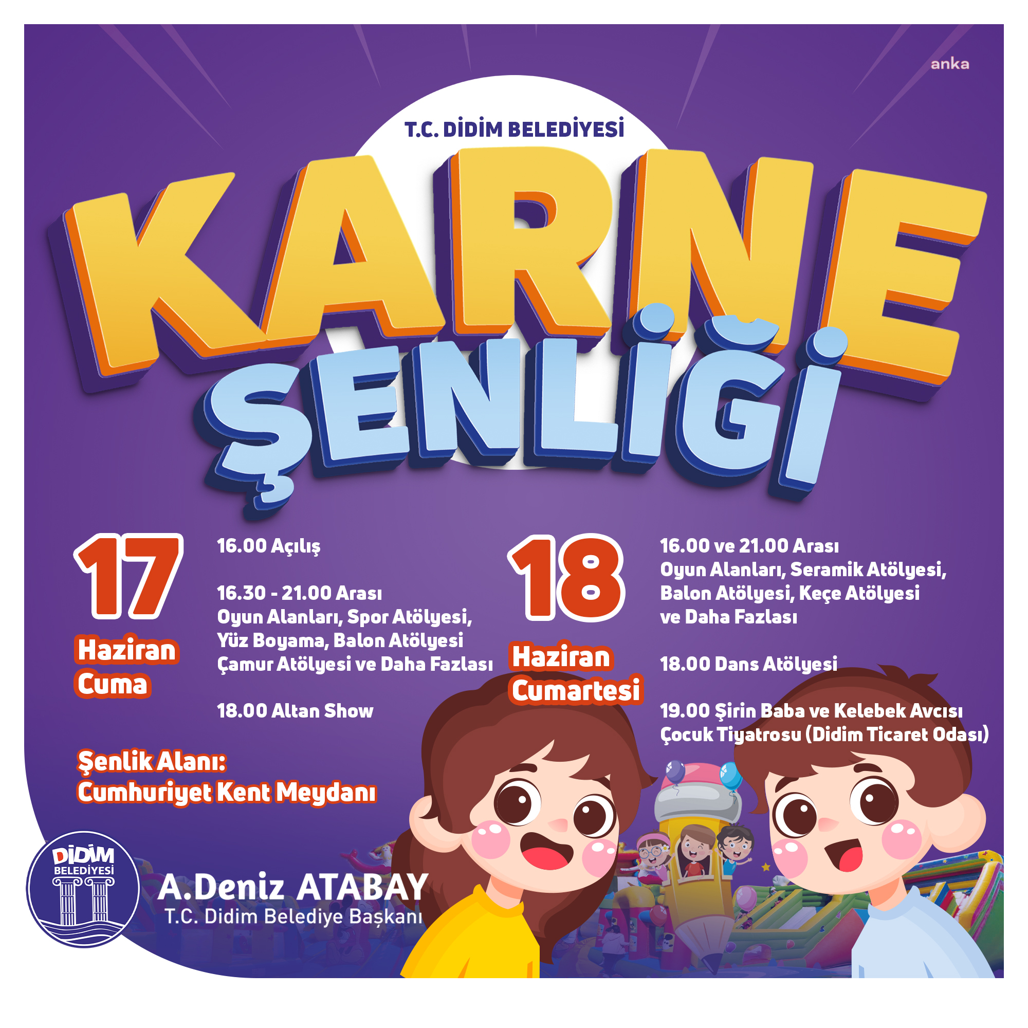 BELEDİYE BAŞKANI ATABAY'DAN DİDİMLİ ÇOCUKLARA KARNE HEDİYESİ