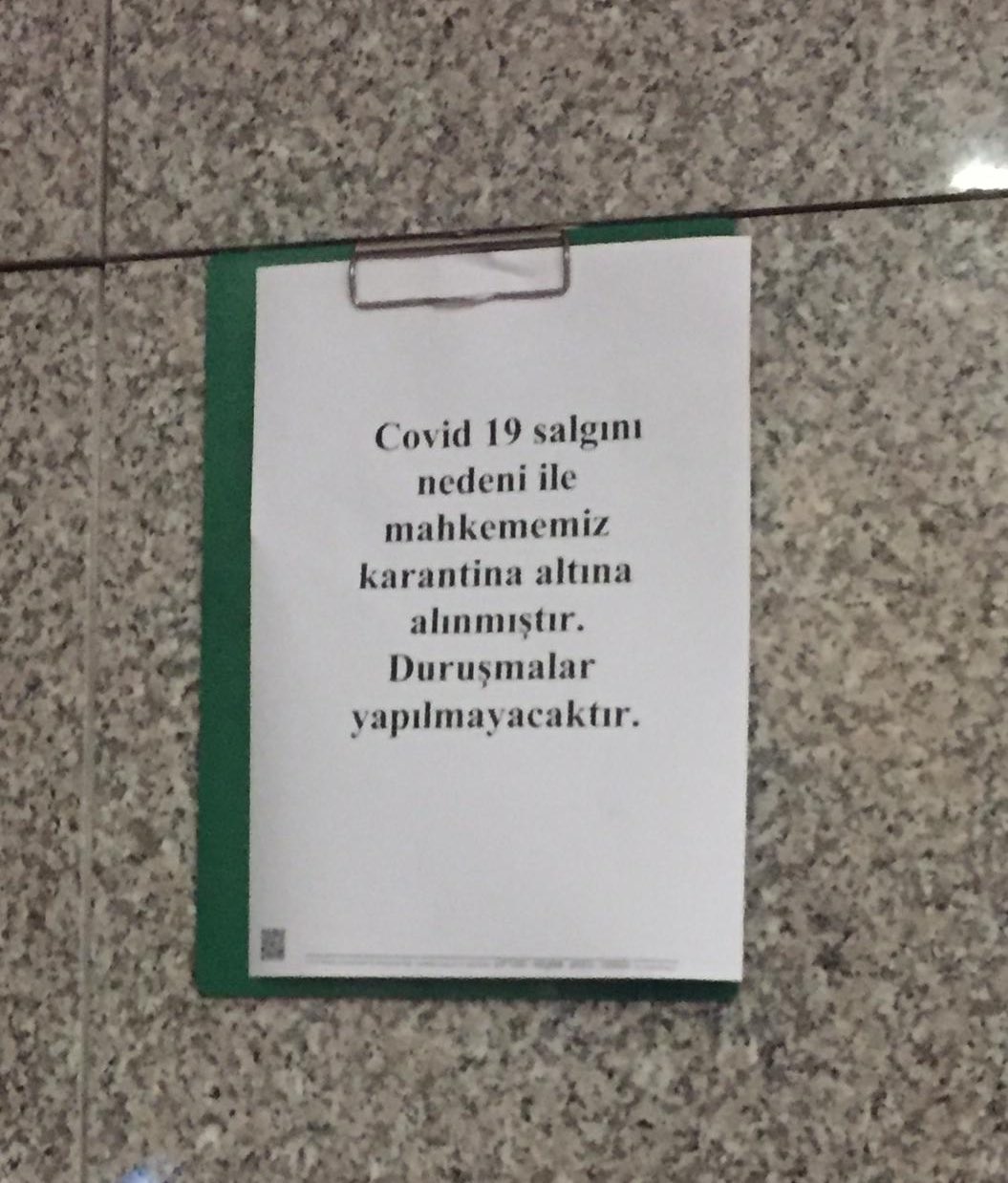 İSTANBUL ADALET SARAYI’NDA BİR MAHKEME KARANTİNAYA ALINDI
