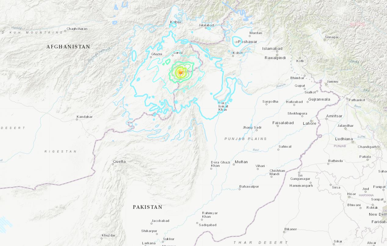 AFGANİSTAN'IN KHOST ŞEHRİNDE HİSSEDİLEN 5.9 ŞİDDETİNDEKİ DEPREMDE 255 KİŞİ HAYATINI KAYBETTİ