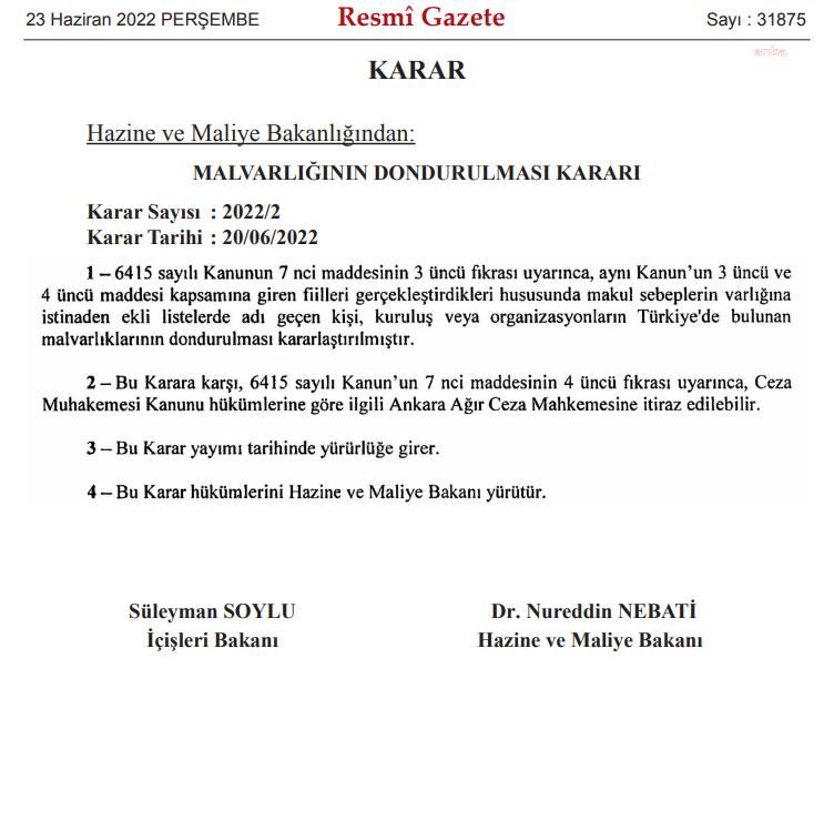 29 KİŞİ VE 1 ŞİRKETİN MAL VARLIĞI DONDURULDU, İSMAİL BAYALTUN’A UYGULANAN MAL VARLIĞINI DONDURMA KARARI KALDIRILDI