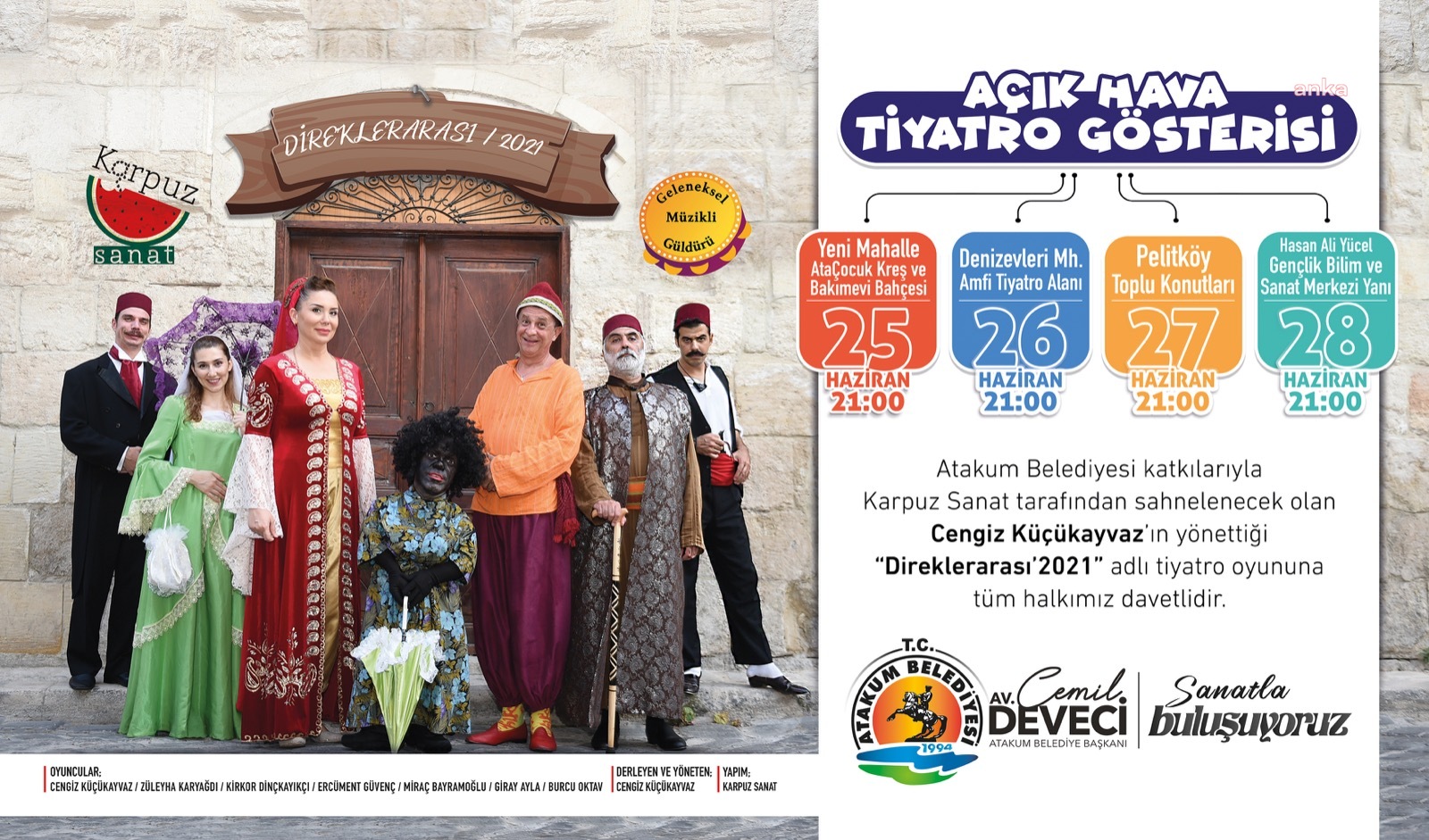 ATAKUM BELEDİYESİ’NDEN AÇIK HAVA TİYATRO GÖSTERİSİ
