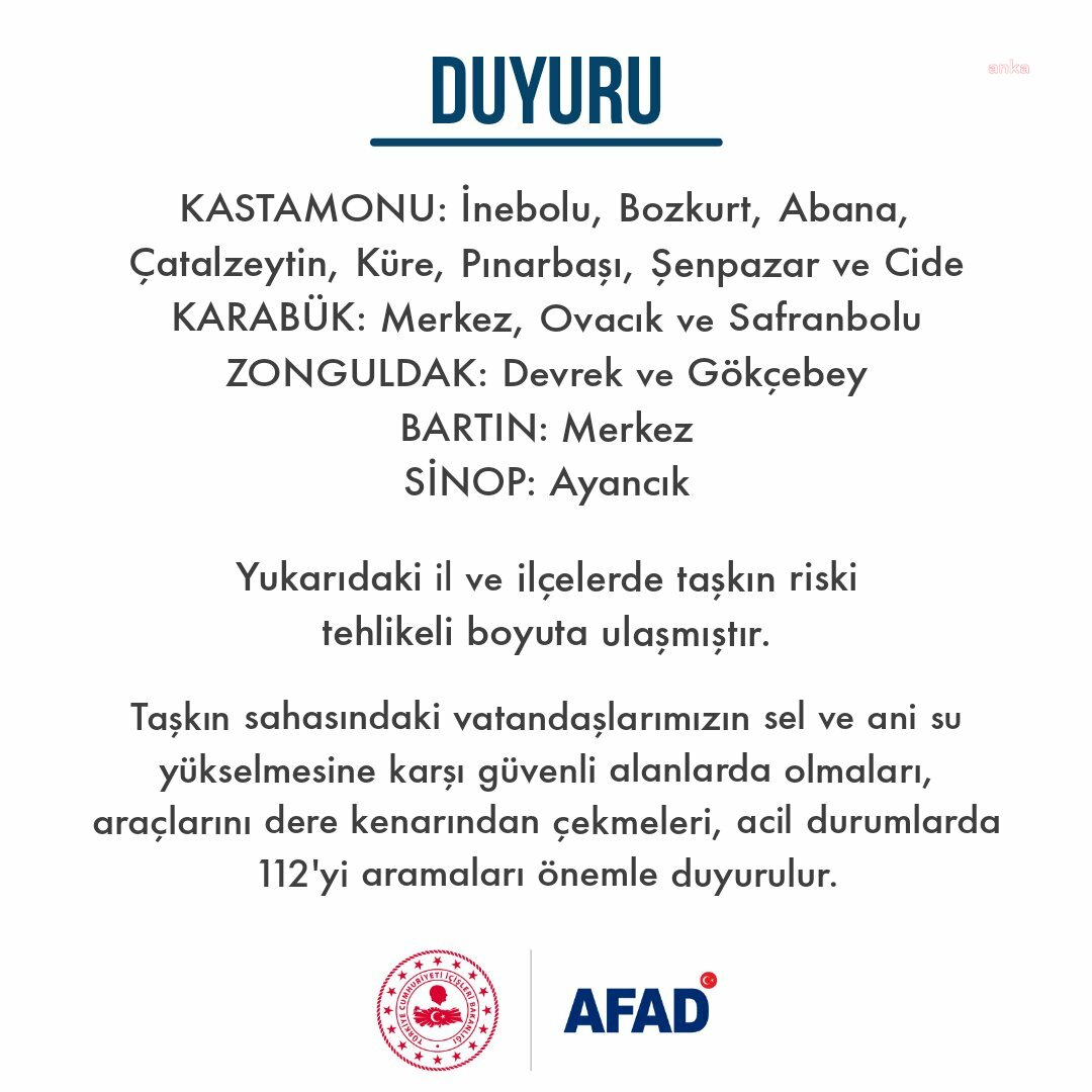 AFAD’DAN 5 İL İÇİN SEL VE TAŞKIN UYARISI