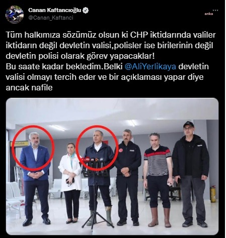 İSTANBUL VALİSİ YERLİKAYA'NIN SEL BÖLGESİNDE AKP İL BAŞKANIYLA AÇIKLAMA YAPMASINA CHP VE İYİ PARTİ'DEN TEPKİ