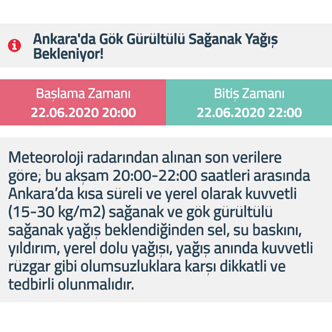 METEOROLOJİ’DEN ANKARA’YA UYARI: SAĞANAK YAĞIŞ BEKLENİYOR