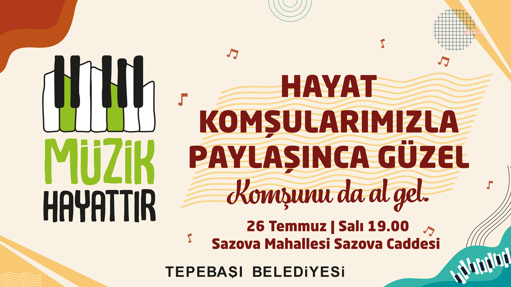 TEPEBAŞI'NDA MAHALLE KONSERLERİ BAŞLIYOR