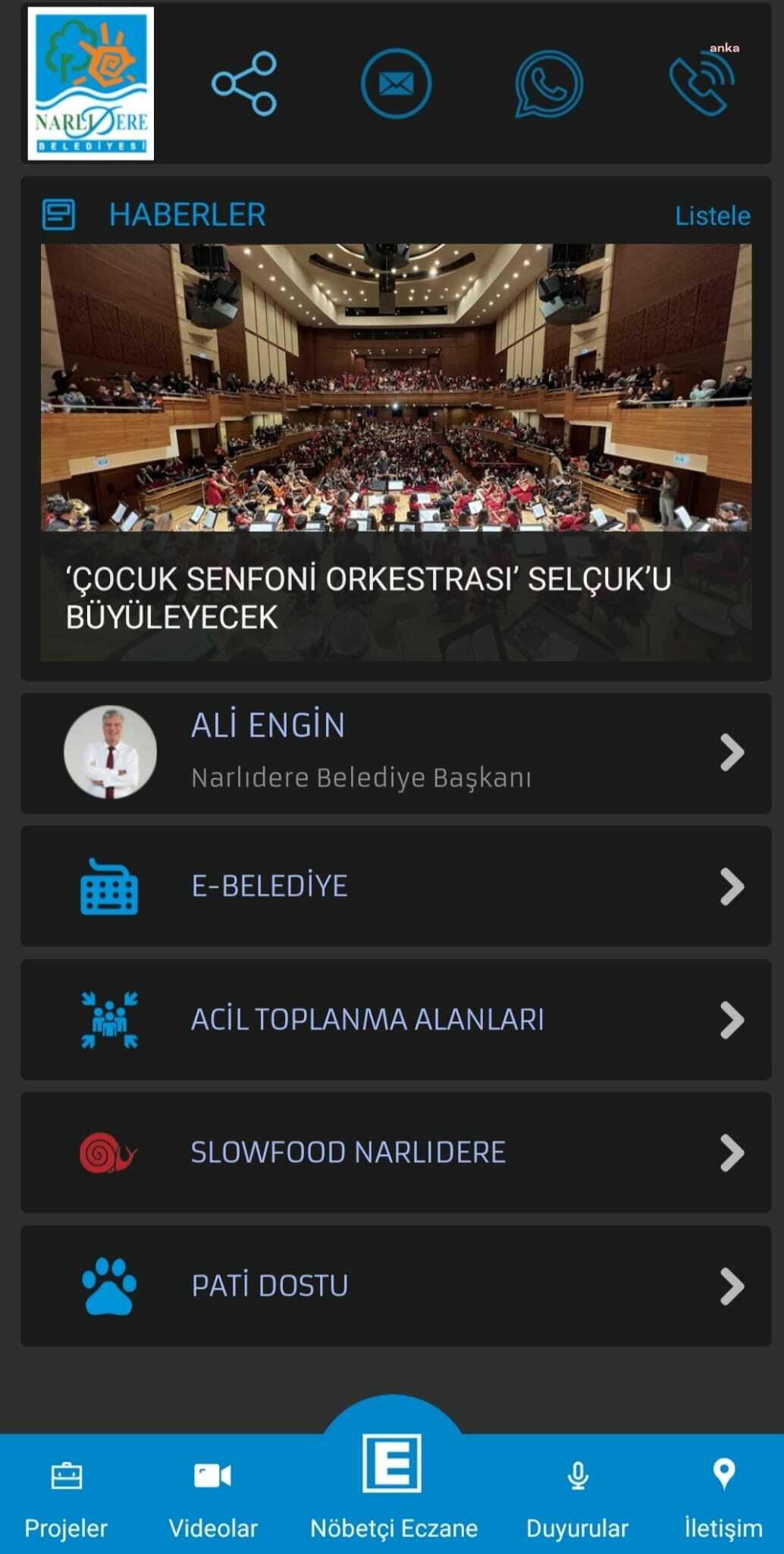 NARLIDERE BELEDİYESİ MOBİL CİHAZLARDA