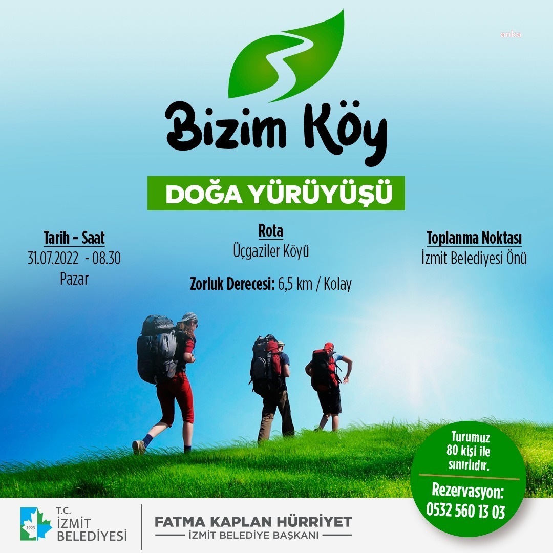 İZMİT BELEDİYESİ’NİN ‘BİZİM KÖY DOĞA YÜRÜYÜŞÜ’ DEVAM EDİYOR