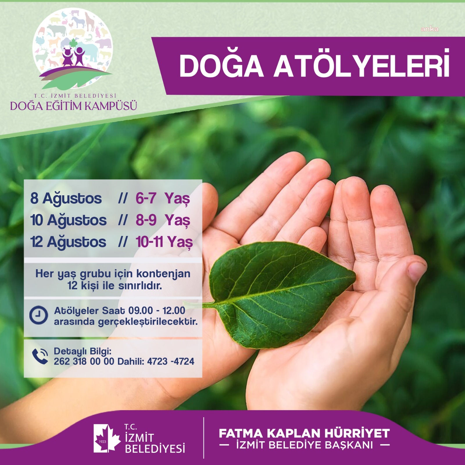 İZMİT BELEDİYESİ ÇOCUKLAR İÇİN DOĞA ATÖLYELERİ DÜZENLİYOR
