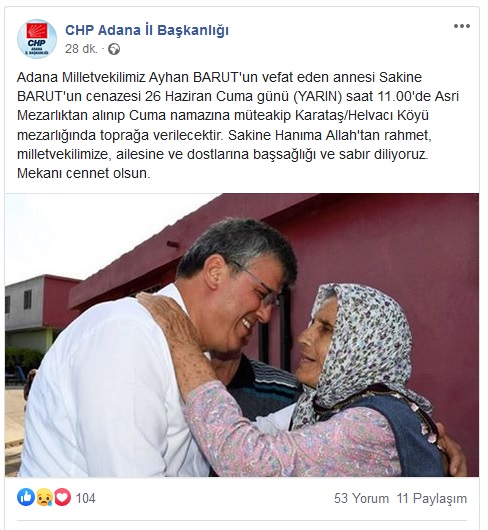 CHP’Li BARUT’UN ACI GÜNÜ