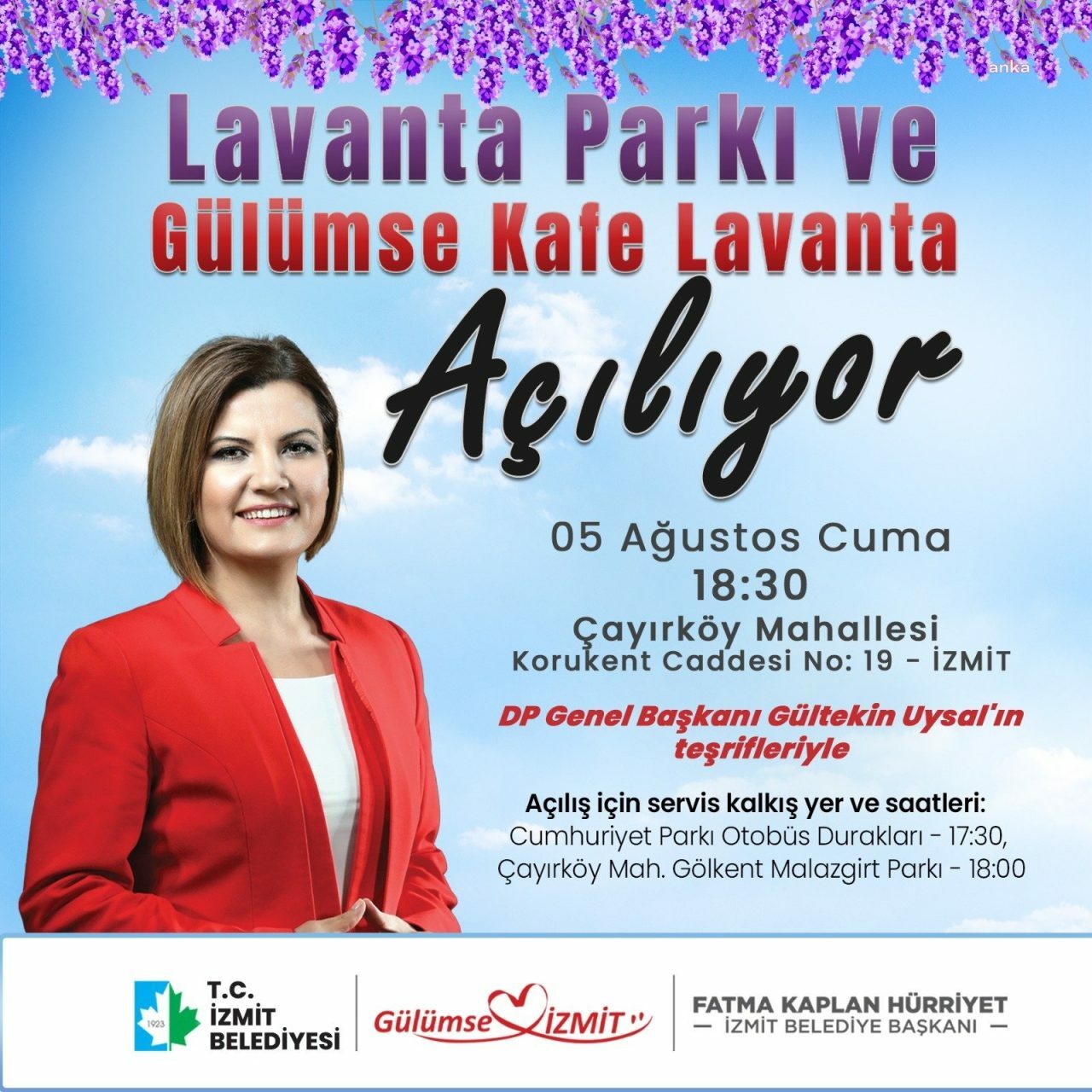 İZMİT BELEDİYESİ'NİN LAVANTA PARKININ AÇILIŞINA CEMAL ENGİNYURT DA KATILACAK