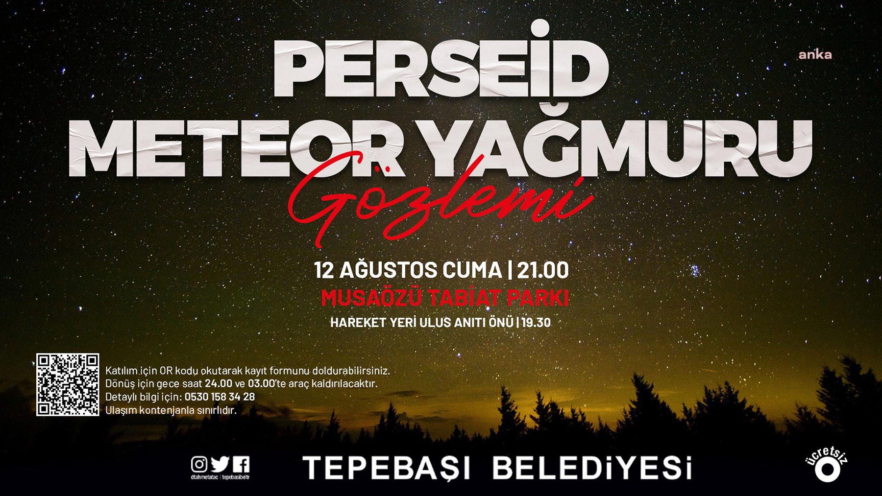 TEPEBAŞI BELEDİYESİ'NDEN PERSEİD METEOR YAĞMURUNA ÖZEL ETKİNLİK