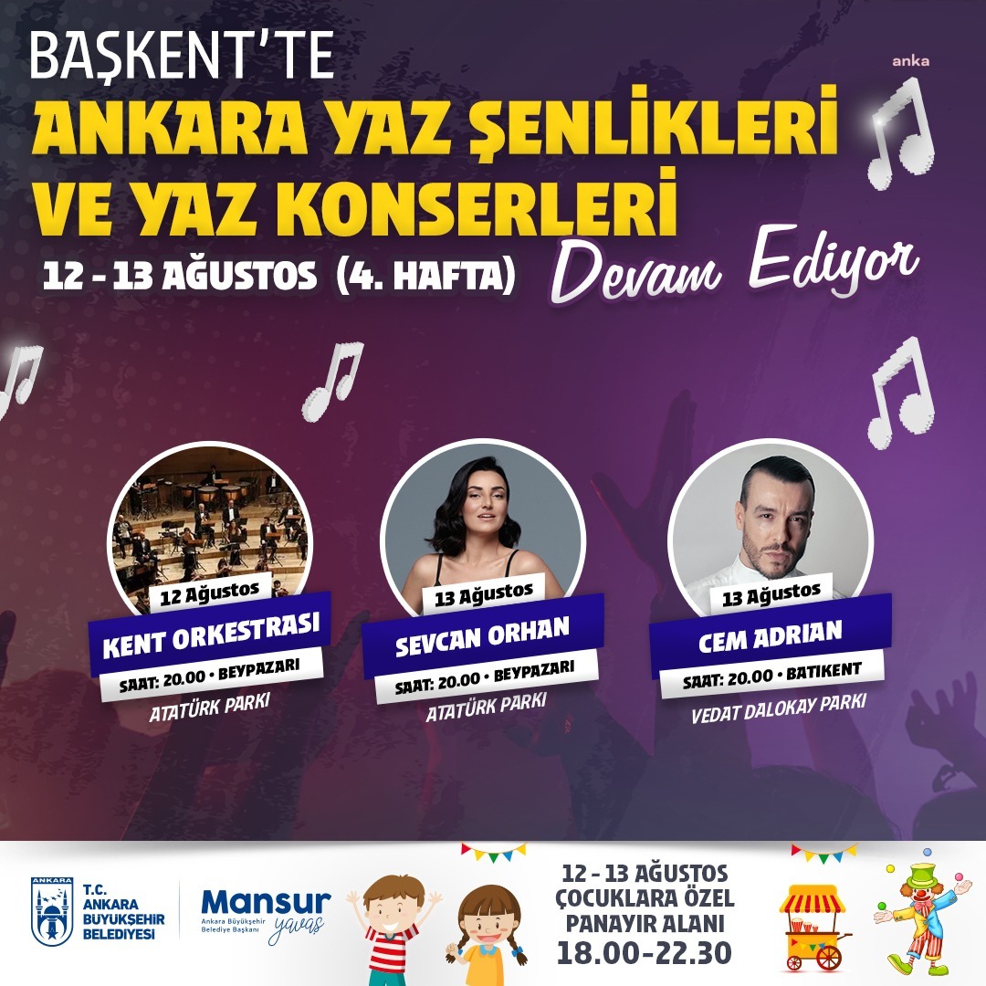 CEM ADRİAN BATIKENT’TE, SEVCAN ORHAN BEYPAZARI’NDA BAŞKENTLİLERLE BULUŞACAK