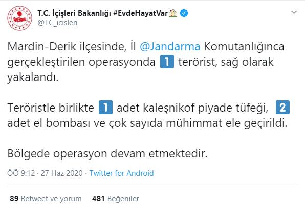 JANDARMADAN OPERASYON: 1 TERÖRİST YAKALANDI