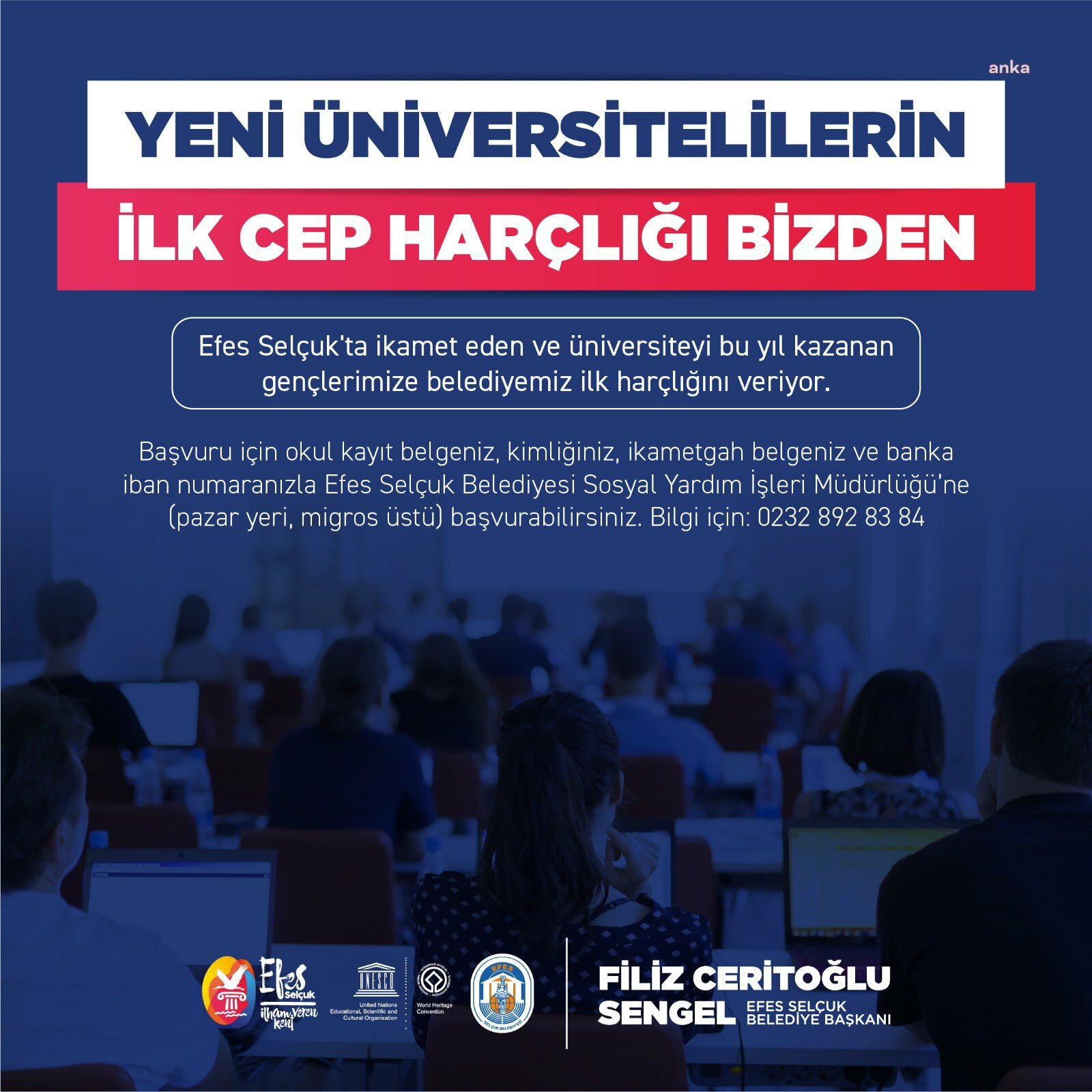 EFES SELÇUKLU YENİ ÜNİVERSİTELİLERİN İLK HARÇLIKLARI BELEDİYEDEN