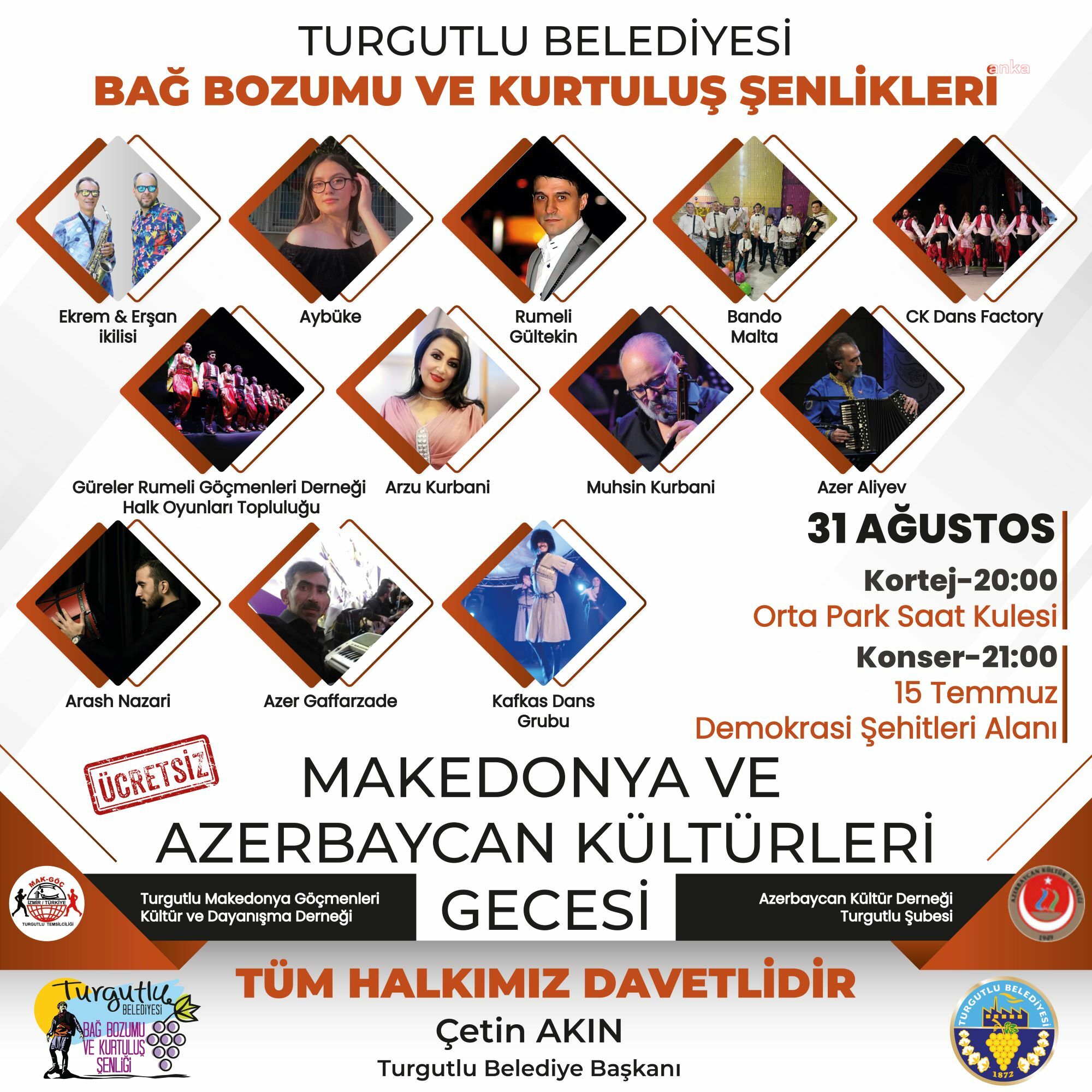 TURGUTLU’DA ‘HEMŞEHRİ GECELERİ’ BAŞLIYOR
