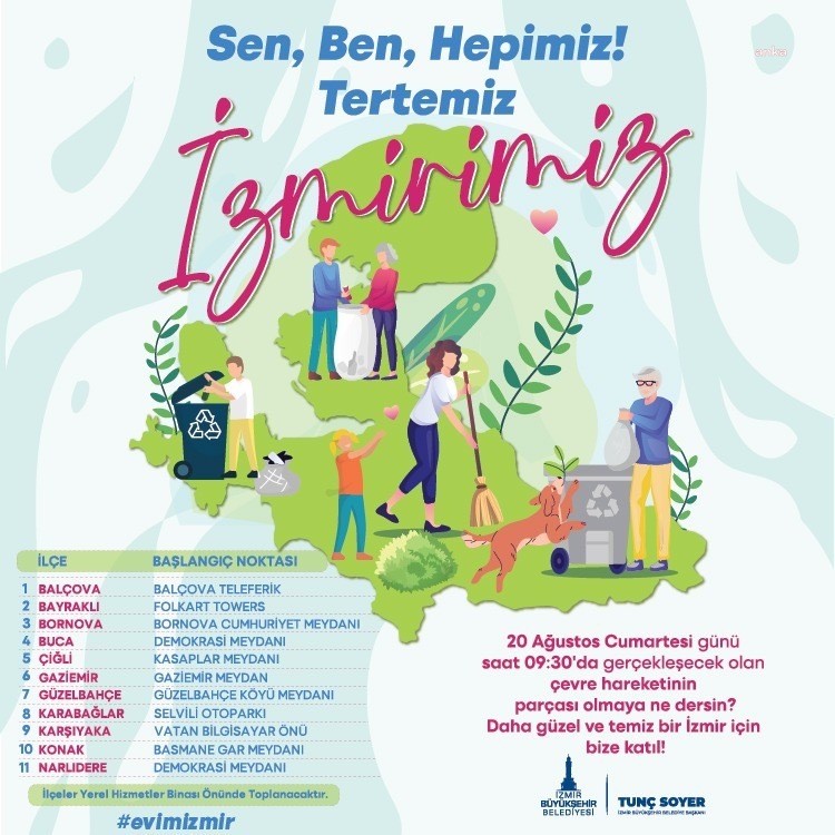 İZMİR 20 AĞUSTOS'TA TEMİZLİK İÇİN SOKAKTA OLACAK