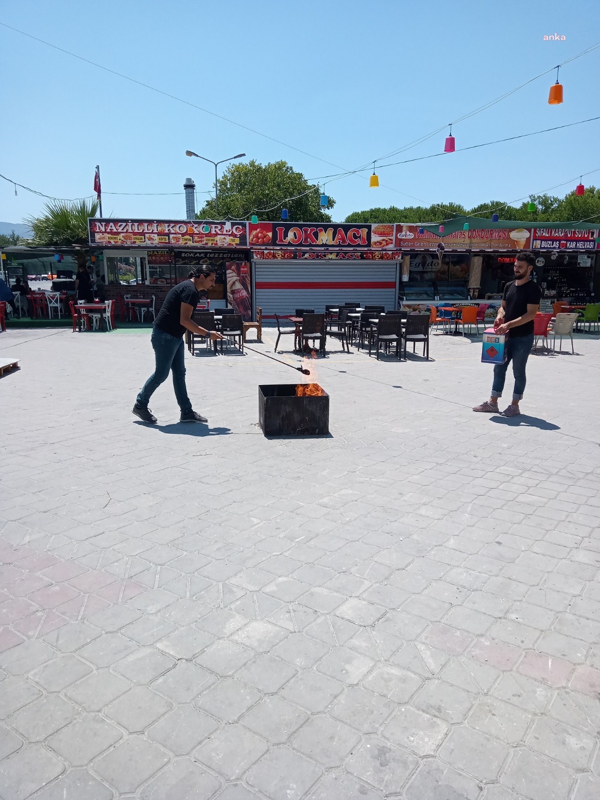KUŞADASI NAZİLLİ HALK PAZARINDA YANGIN SÖNDÜRME EĞİTİMİ